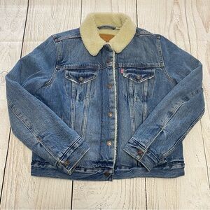 Levi's Blue Denim Sherpa Lined Jacket